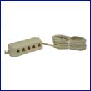 Adaptor 4 Conductor Line Cord to 5 Female Jacks