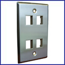 4 Port Stainless Steel Wallplate