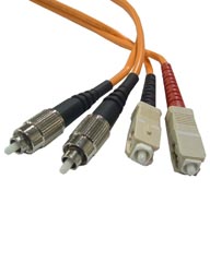FC-SC Multimode Duplex Fiber Jumper Cables - 62.5/125