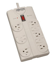 8 Outlet AC w/ Telephone Surge Protector 8' Cord