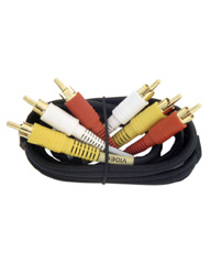 Stereo 3-RCA Video Patch Cord 6'
