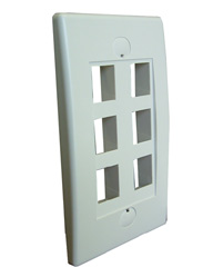 6 Port Decorative Single Gang Wall Plate