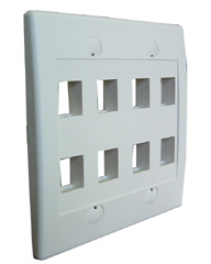 8 Port Decorative Dual Gang Wall Plate