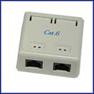 Cat 6 Surface Jack (Dual) white only