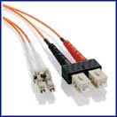 LC-SC Multimode Duplex Fiber Jumper Cables - 62.5/125