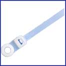 8" Cable Tie w/ Mounting Button Clear - 100 Pack