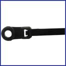 8" Cable Tie w/ Mounting Button Black UV - 100 Pack