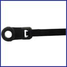 14" Cable Tie w/ Mounting Button Black UV - 100 Pack