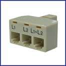 Triplex Adaptor Line 1/Line 2/Line 1&2 M/F/F/F