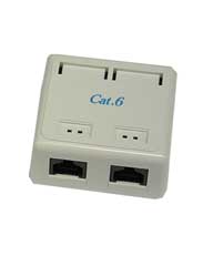 Cat 6 Surface Jack (Dual) white only
