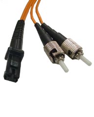 MTRJ - ST Multimode Duplex Fiber Jumper Cable - 62.5/125