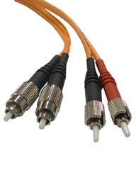 FC-ST Multimode Duplex Fiber Jumper Cables - 62.5/125
