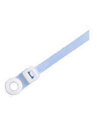 8" Cable Tie w/ Mounting Button Clear - 100 Pack