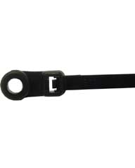 8" Cable Tie w/ Mounting Button Black UV - 100 Pack